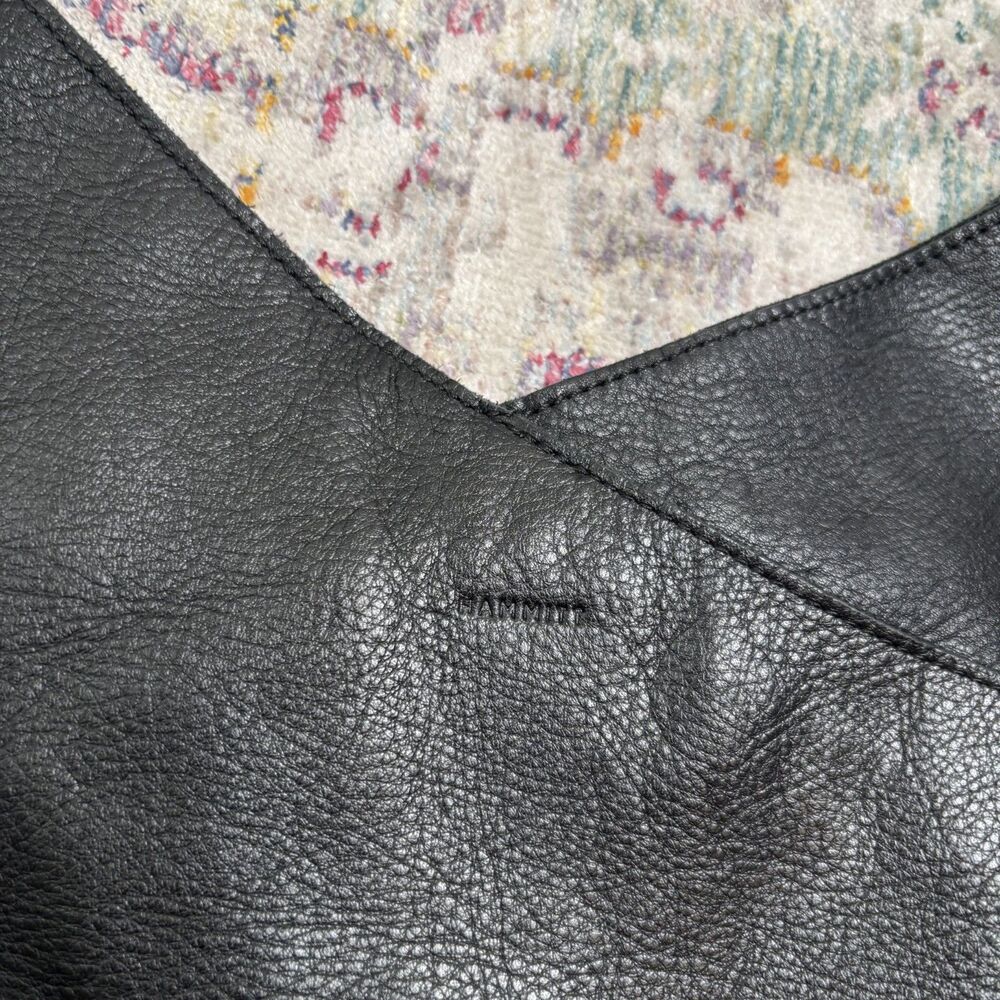 Tom (Large) Black Shoulder Hobo Bag with Gold Stud Accents - Picture 3 of 12
